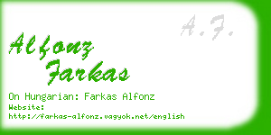 alfonz farkas business card